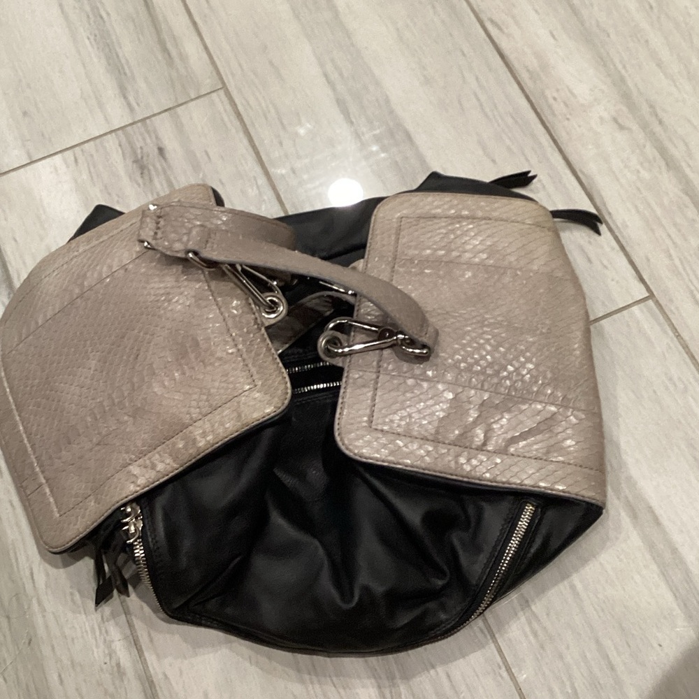 Maison Martin Margiela Black and Taupe Convertible Shoulder Bag